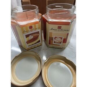 Home Interiors 7.5 oz Jar Candles Sweet Potato Pie & Hot Cinnamon Bun Vtg (2)